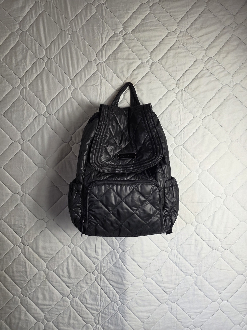 Vera Bradley Ultimate Backpack Solid Black Quilted Multipocket